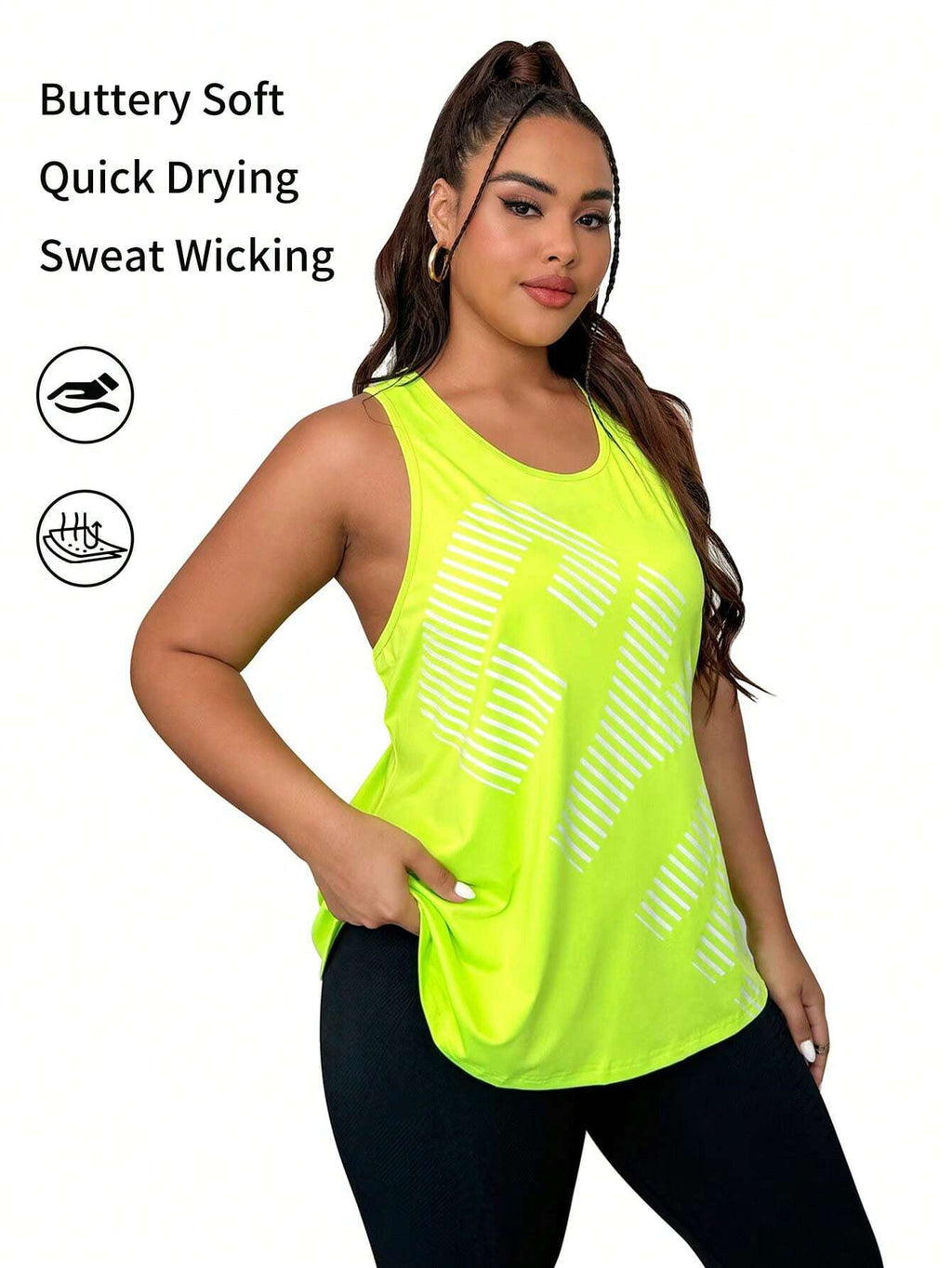 Plus Size Letter Print Athletic Tank Top