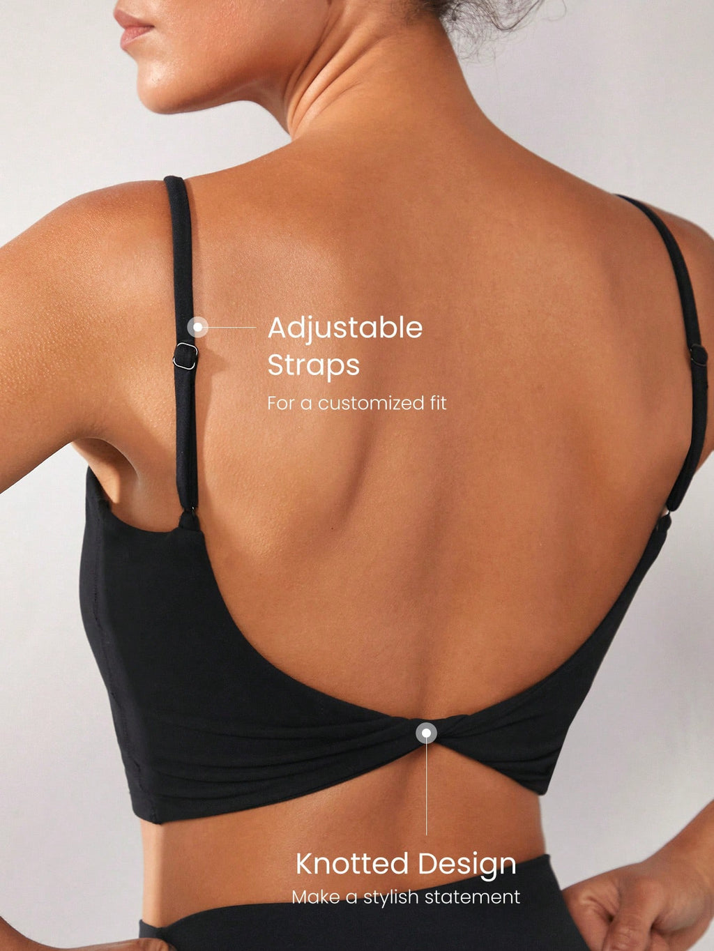 GLOWMODE Featherfit™ Twisted Backless Tank Top for Light Support Yoga and Daily Gym Wear - Fall/Winter Collection