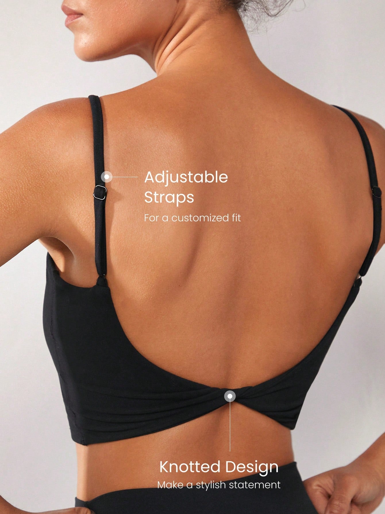 GLOWMODE Featherfit™ Twisted Backless Tank Top for Light Support Yoga and Daily Gym Wear - Fall/Winter Collection