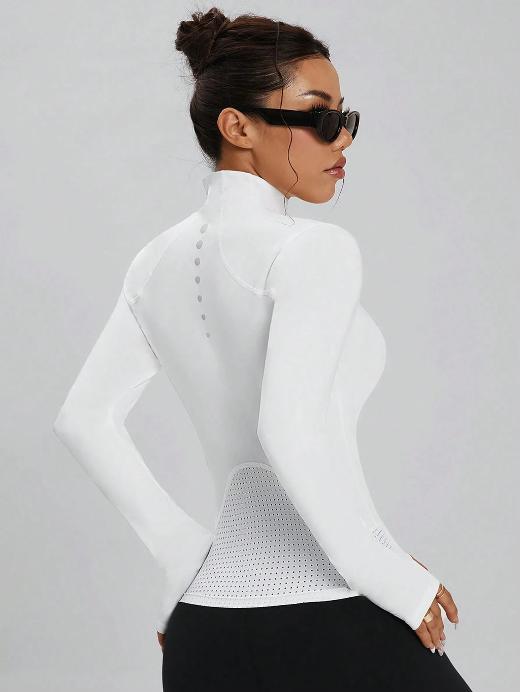 Easithlete Zip-Up Sporty Jacket, Plain Color Minimalist Casual Everyday Wear