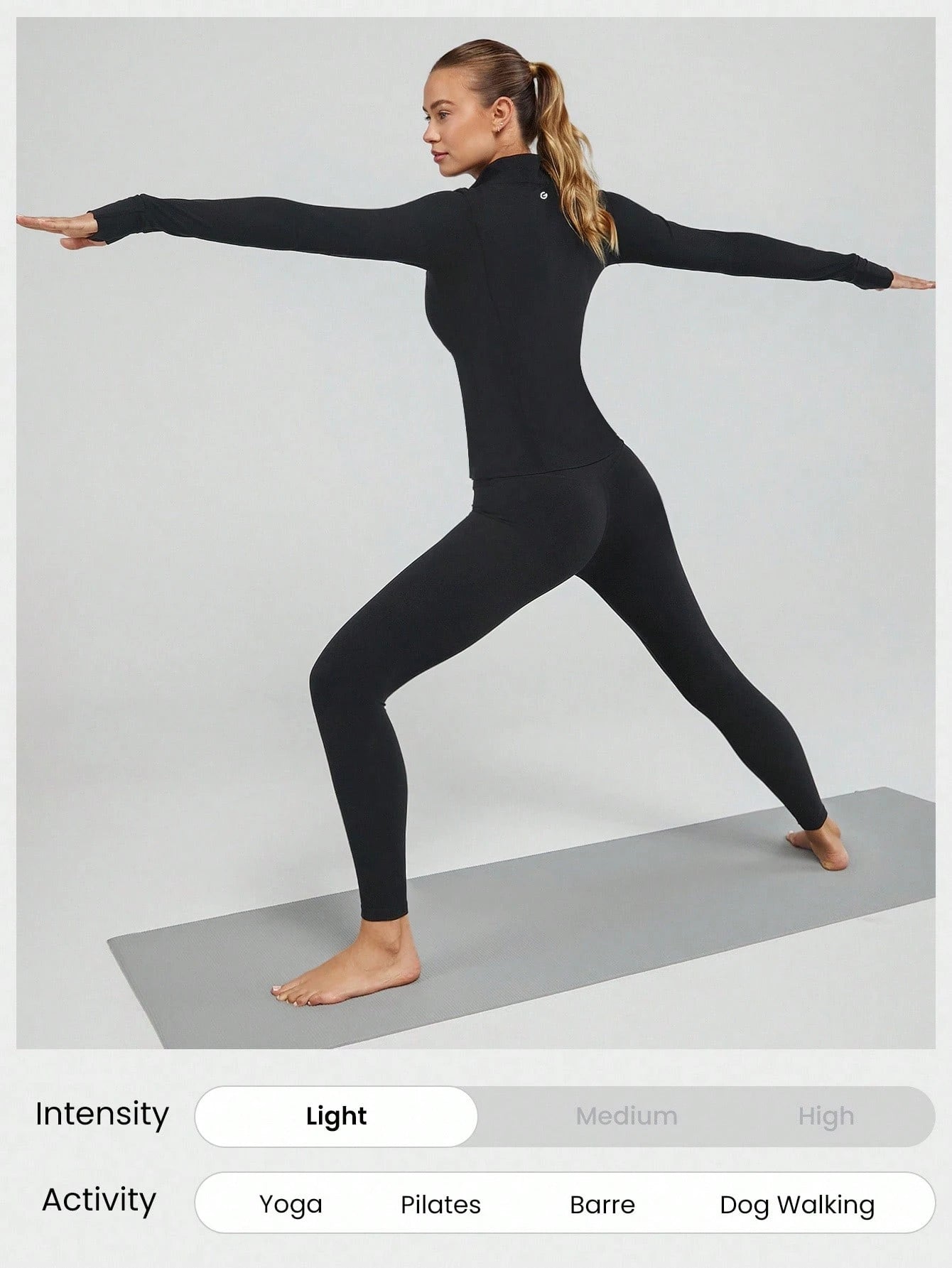 GLOWMODE Featherfittm Slim-It Streamline Performance Secure Pockets Zip up Long Sleeve Jacket Low Impact Yoga Daily Fall