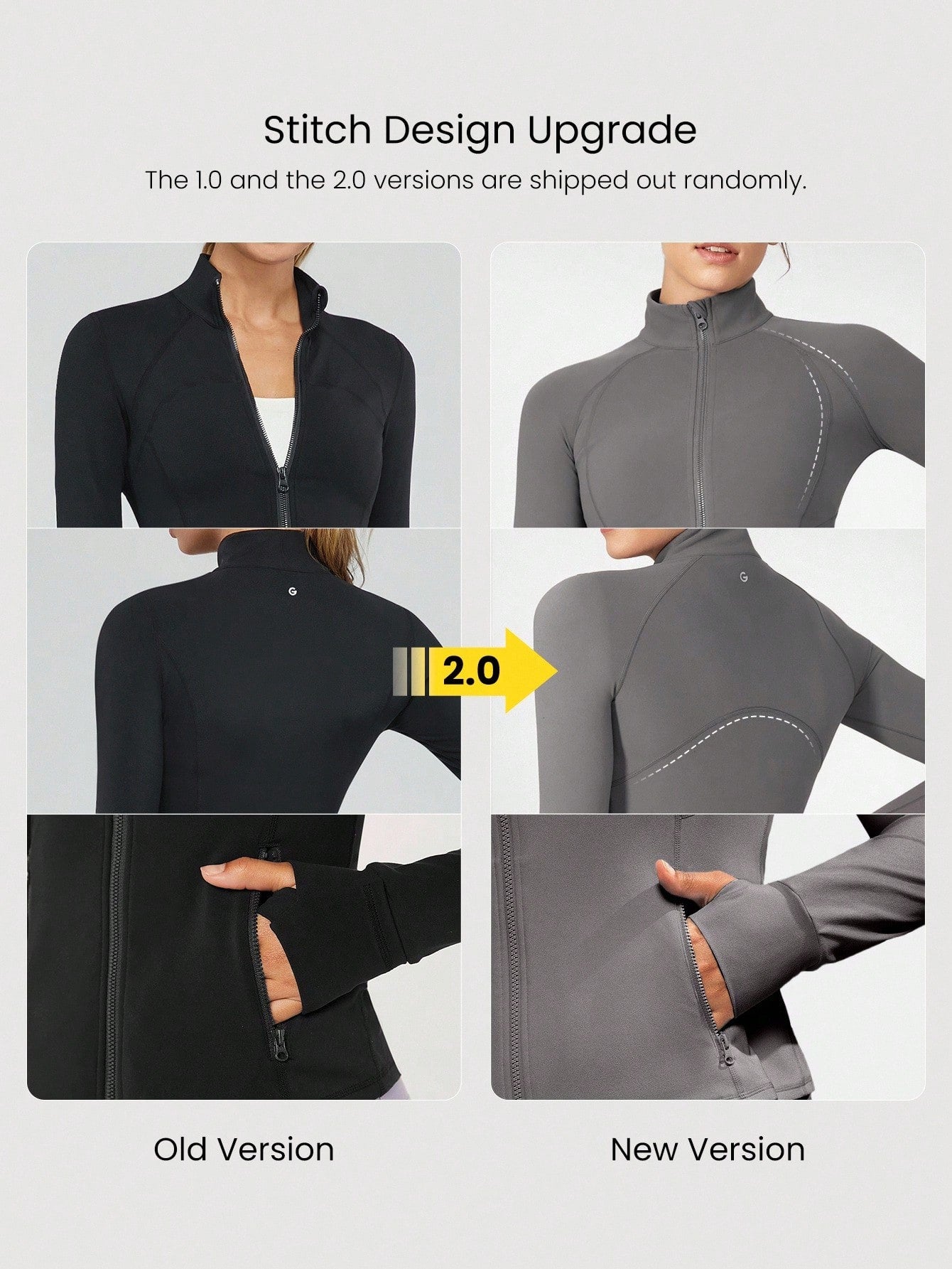 GLOWMODE Featherfittm Slim-It Streamline Performance Secure Pockets Zip up Long Sleeve Jacket Low Impact Yoga Daily Fall