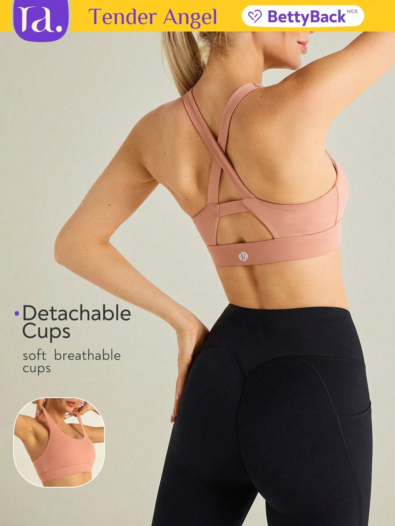 Tender Angel Women'S Yoga Sports Bra, Summer Anti-Shock Criss-Cross Workout Racerback Gym Fitness Vest, Dopamine Sports Bra Backless