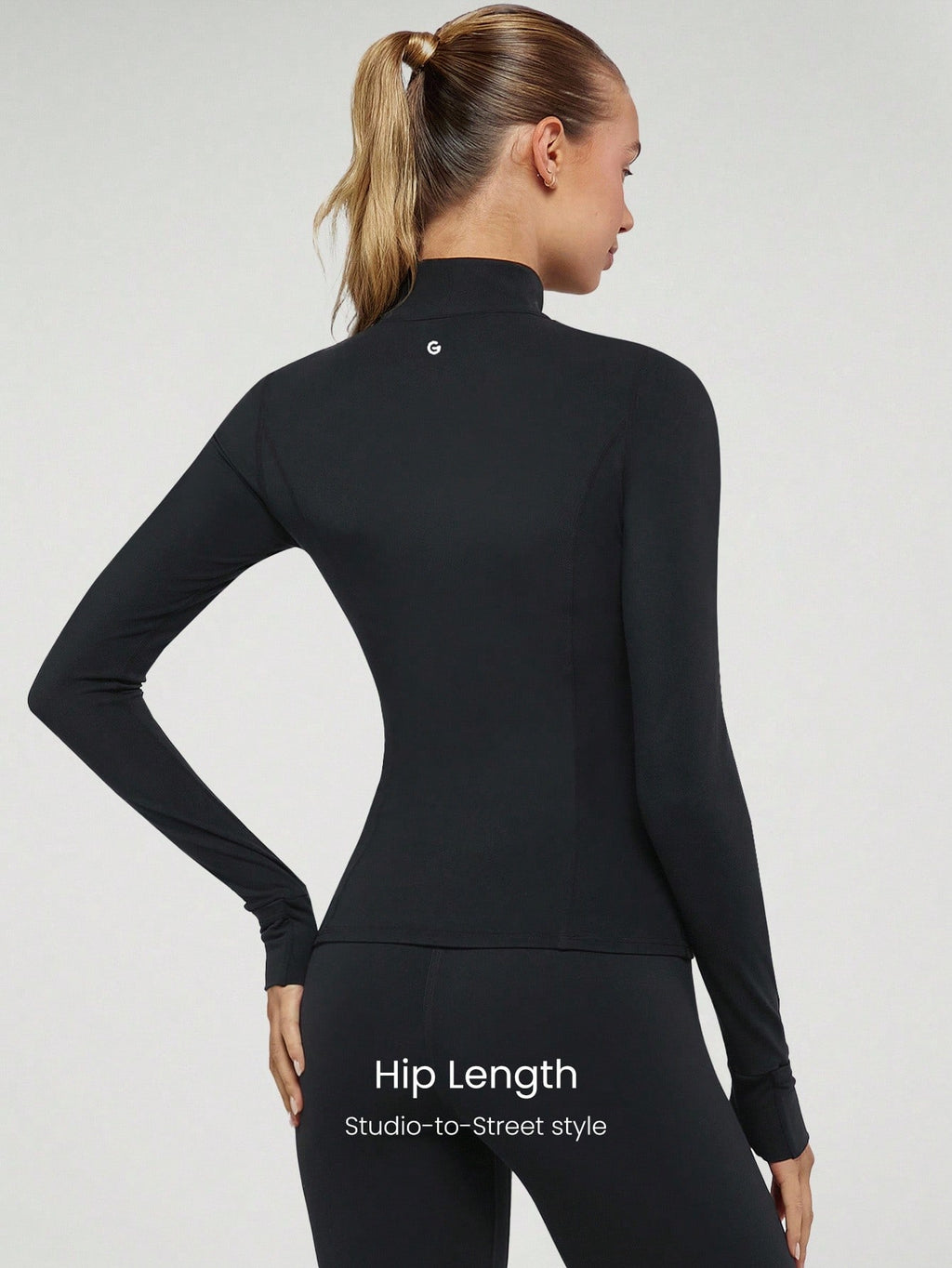GLOWMODE Featherfittm Slim-It Streamline Performance Secure Pockets Zip up Long Sleeve Jacket Low Impact Yoga Daily Fall