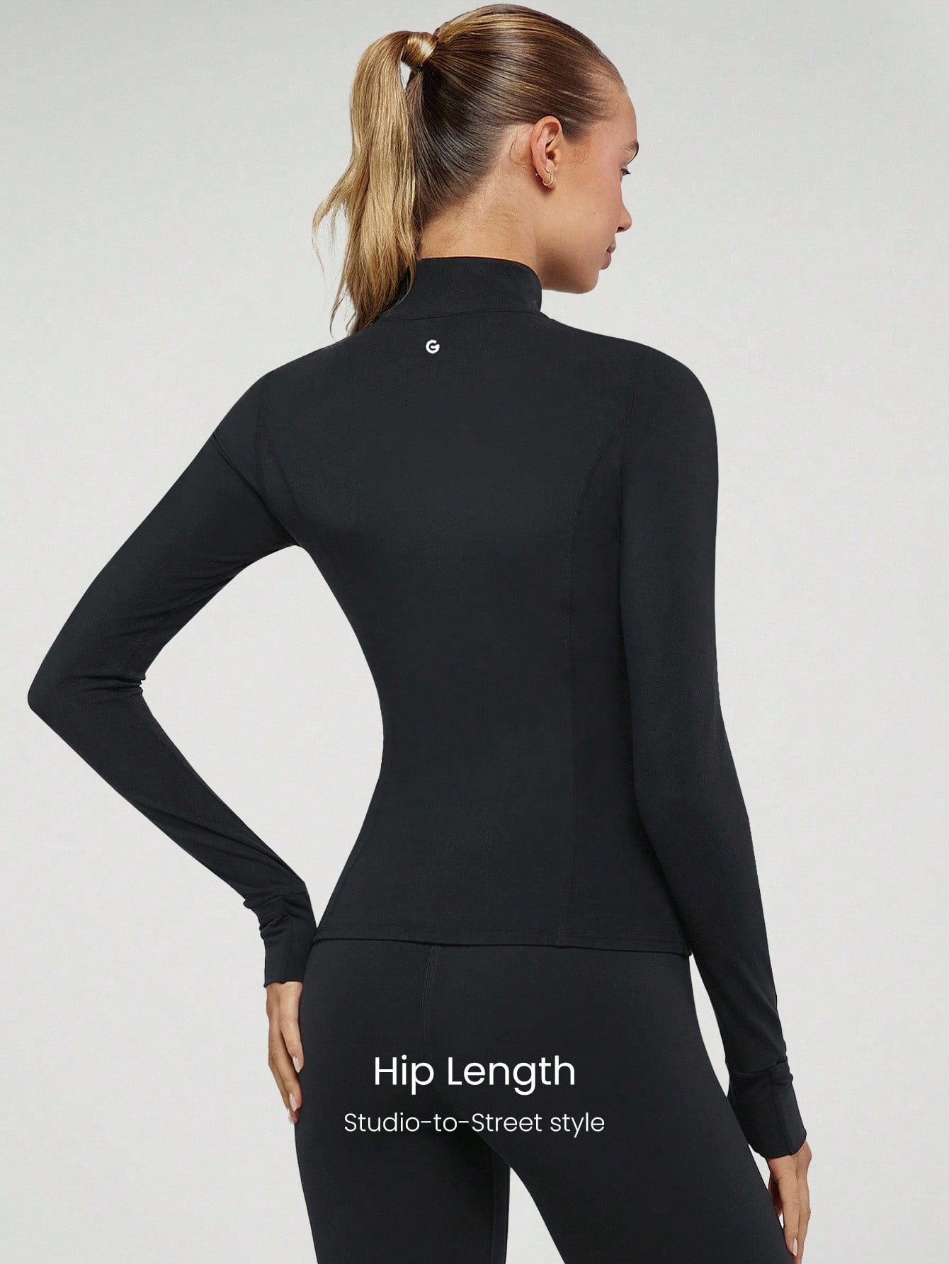 GLOWMODE Featherfittm Slim-It Streamline Performance Secure Pockets Zip up Long Sleeve Jacket Low Impact Yoga Daily Fall